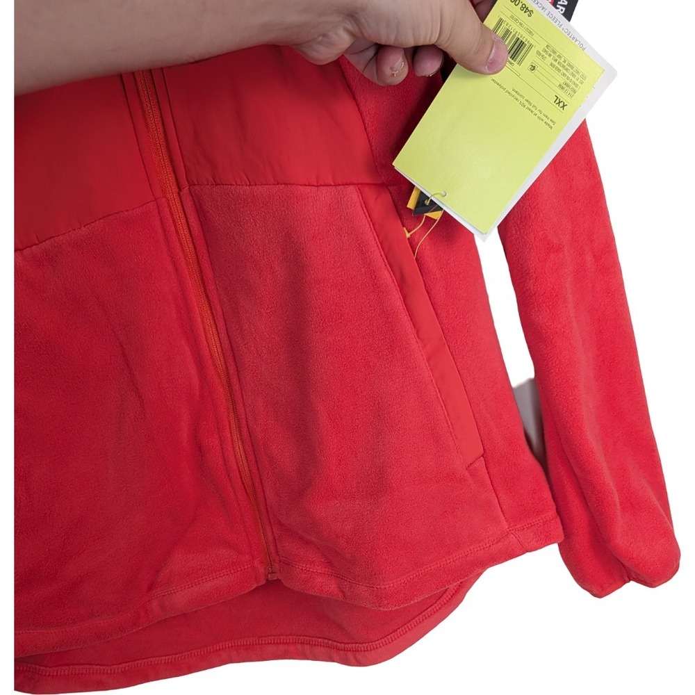 All in Motion Polartec Fleece Jacket Womens XXL Coral Red Full Zip Nylon Overlay - Picture 4 of 16